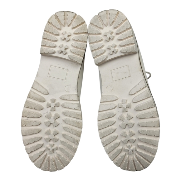 JUST FAB "ELSA"‎ Faux Leather/Suede Lace-Up Ankle Boots Ivory - Picture 4 of 8